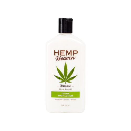 Hemp Heaven 12 oz Natural Hemp Seed Oil Coconut Body Lotion (Moisturize, Soothe, and Hydrate)